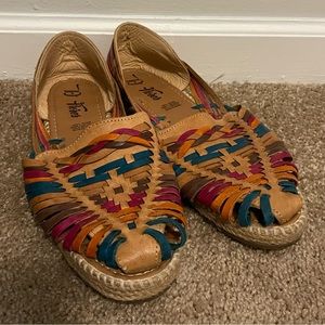 Womens colorful woven sandals